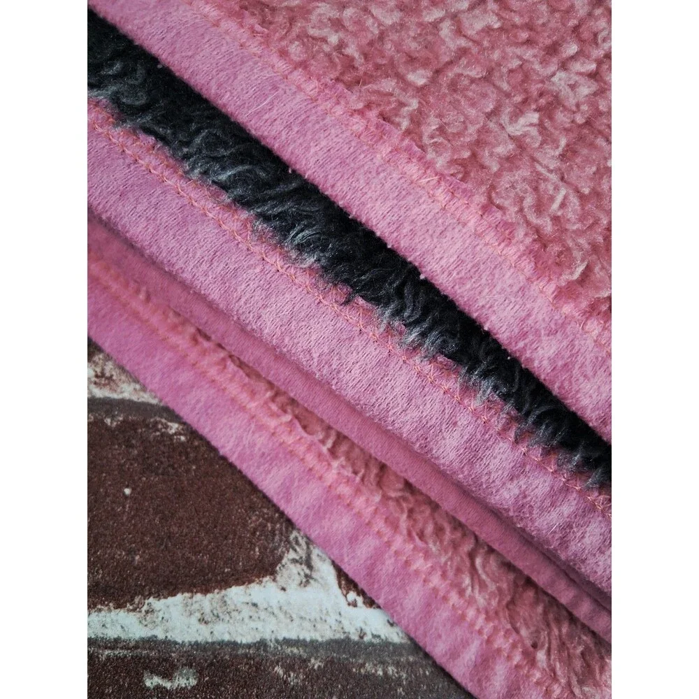 VTG Biederlack Blanket Disney Minnie Mouse Fleece Throw Reversible Pink 38x54